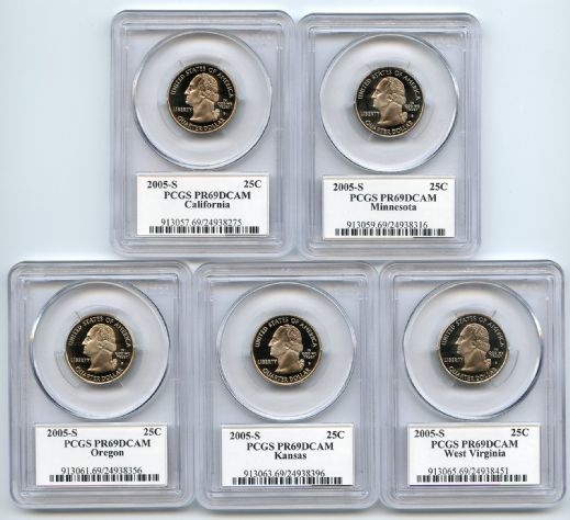 2005 S Clad State Quarter Set PCGS PR69DCAM