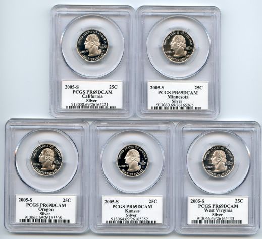 2005 S Silver State Quarter Set PCGS PR69DCAM