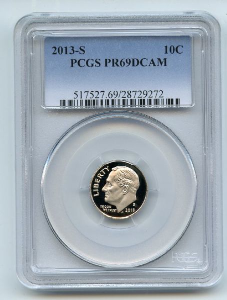 2013 S 10C Clad Roosevelt Dime PCGS PR69DCAM