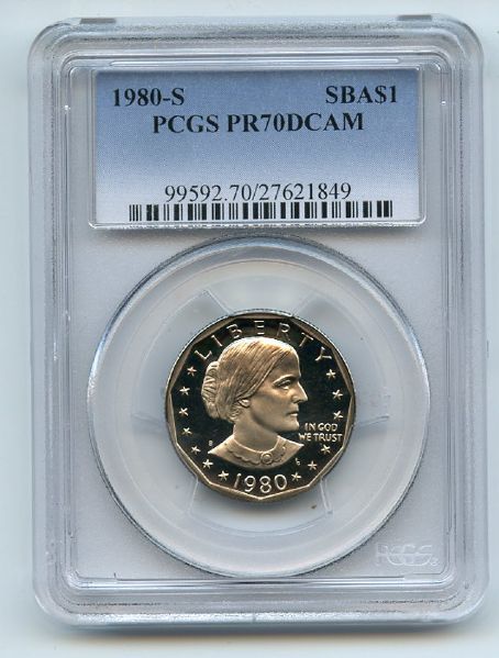 1980 S $1 SBA Susan B Anthony Dollar Proof PCGS PR70DCAM