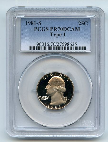 1981 S 25C Washington Quarter Proof PCGS PR70DCAM