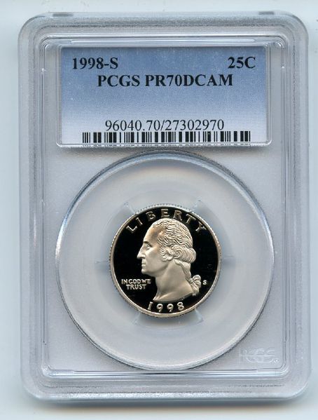 1998 S 25C Washington Quarter Proof PCGS PR70DCAM