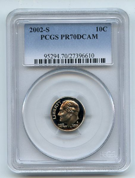 2002 S 10C Roosevelt Dime PCGS PR70DCAM