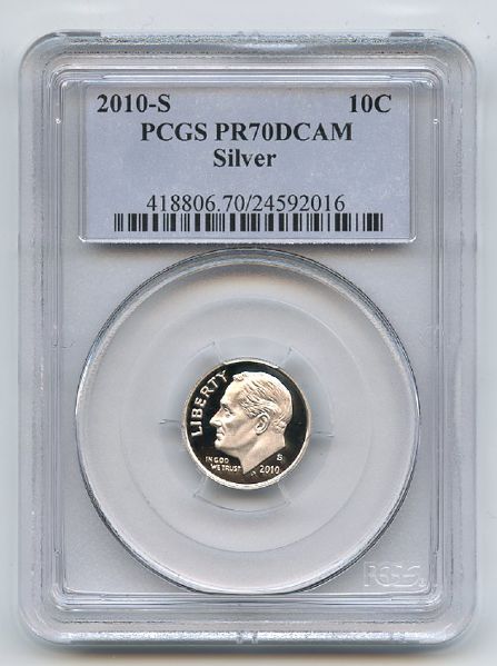 2010 S 10C Silver Roosevelt Dime PCGS PR70DCAM