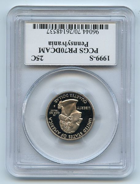 1999 S 25C Clad Pennsylvania Quarter PCGS PR70DCAM