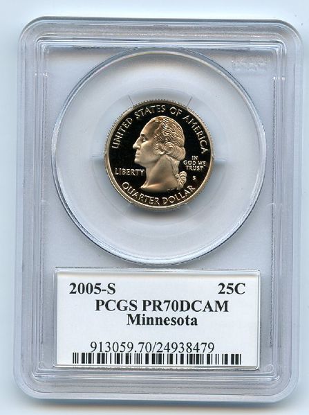 2005 S 25C Clad Minnesota Quarter PCGS PR70DCAM