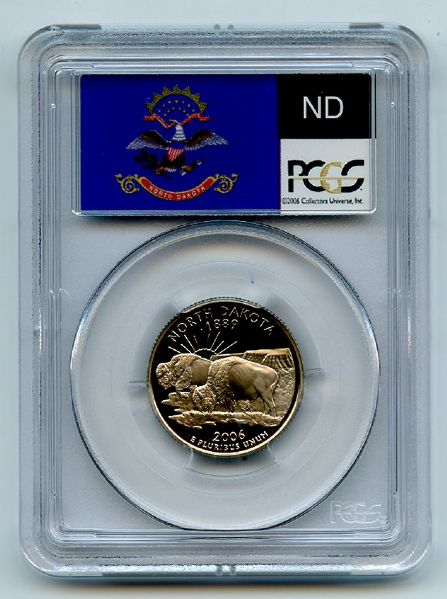 2006 S 25C Clad North Dakota Quarter PCGS PR70DCAM