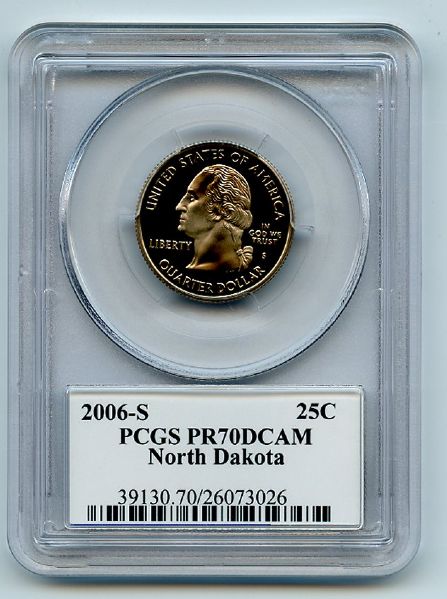 2006 S 25C Clad North Dakota Quarter PCGS PR70DCAM