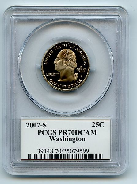 2007 S 25C Clad Washington Quarter PCGS PR70DCAM