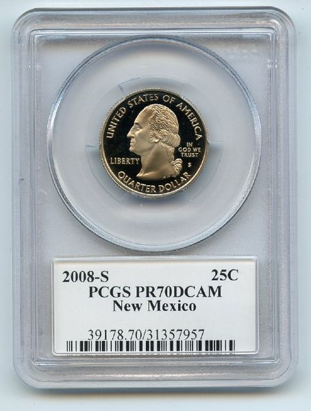 2008 S 25C Clad New Mexico Quarter PCGS PR70DCAM