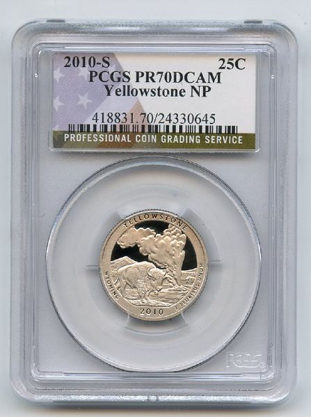 2010 S 25C Clad Yellowstone Quarter PCGS PR70DCAM