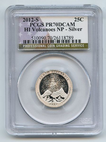 2012 S 25C Silver Hawaii Volcanoes Quarter PCGS PR70DCAM