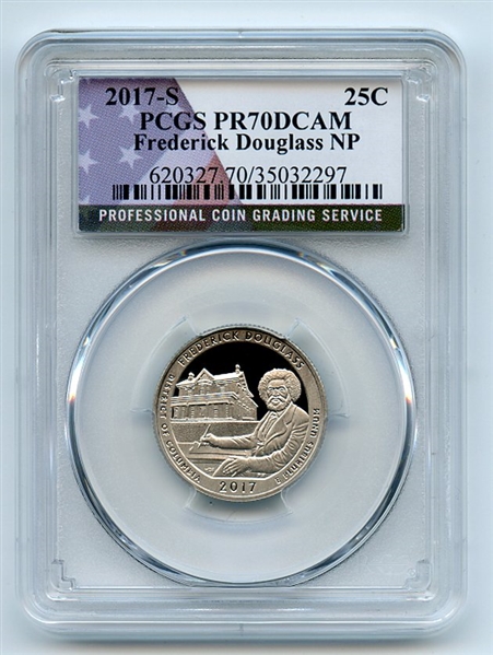 2017 S 25C Clad Frederick Douglass Quarter PCGS PR70DCAM