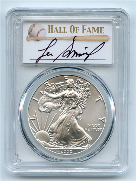 2020 $1 American Silver Eagle 1oz PCGS MS70 FDOI Lee Smith