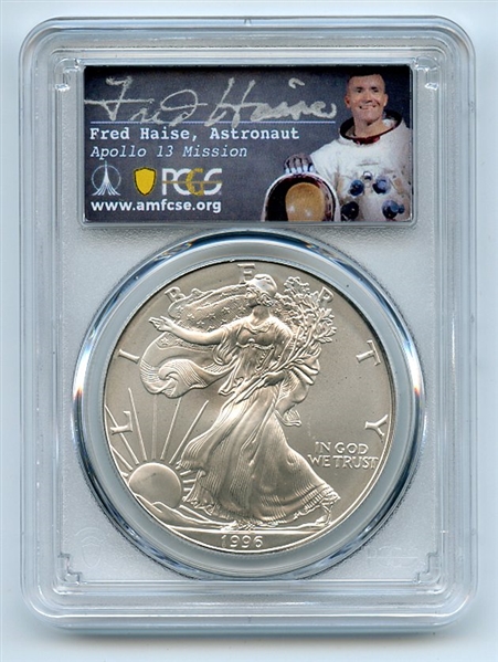 1996 $1 American Silver Eagle Dollar 1oz PCGS MS70 Fred Haise