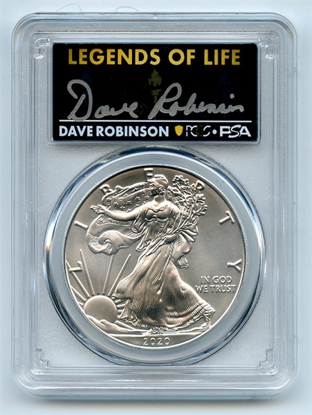 2020 (P) $1 Silver Eagle Emergency Issue PCGS MS70 Legends of Life Dave Robinson
