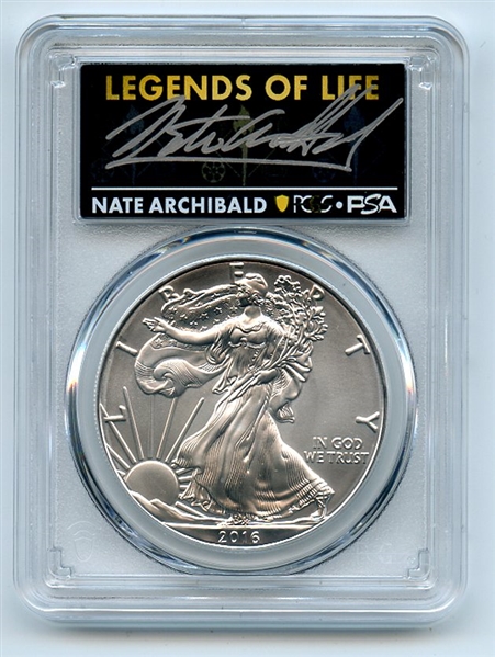 2016 (S) $1 American Silver Eagle PCGS PSA MS70 Legends of Life Nate Archibald