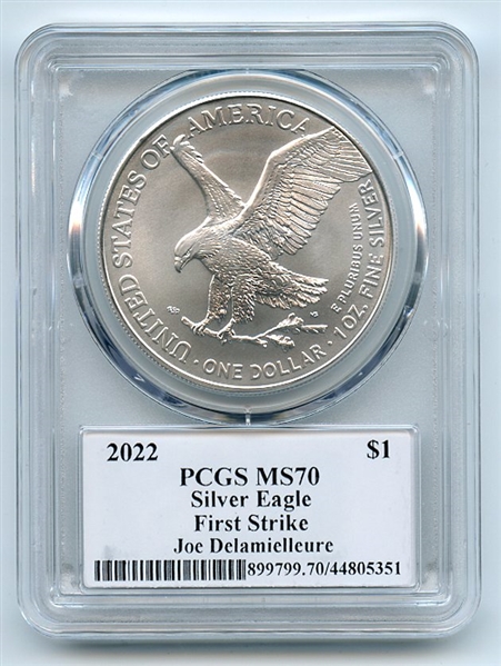 2022 $1 American Silver Eagle 1oz PCGS MS70 FS Legends of Life Joe DeLamielleure