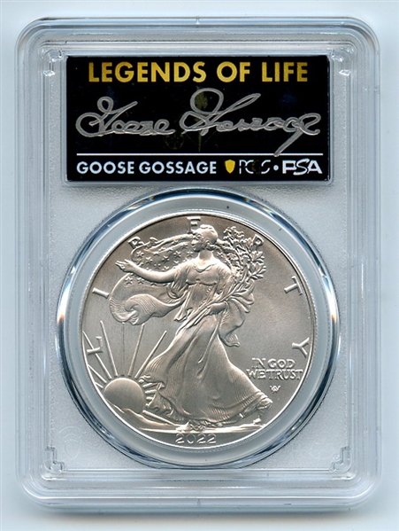 2022 $1 American Silver Eagle 1oz PCGS MS70 FS Legends of Life Goose Gossage