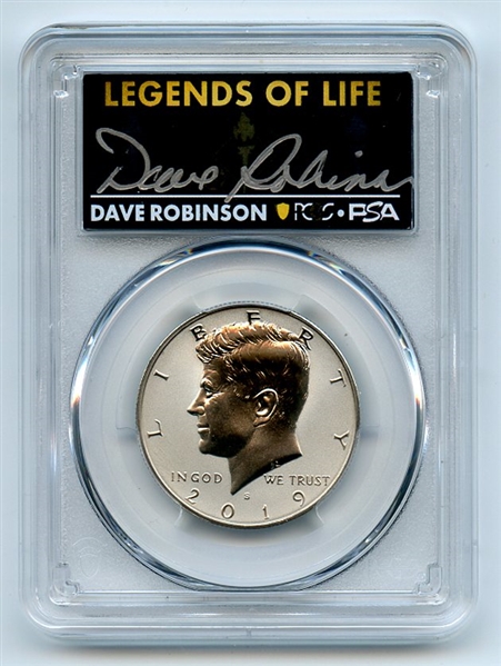 2019 S 50C Kennedy Enhanced Reverse Proof PCGS PR70 Legends Life Dave Robinson