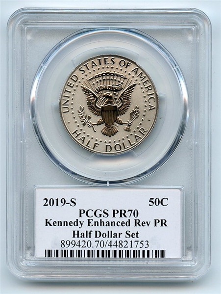 2019 S 50C Kennedy Enhanced Reverse Proof PCGS PR70 Thomas Cleveland Arrows