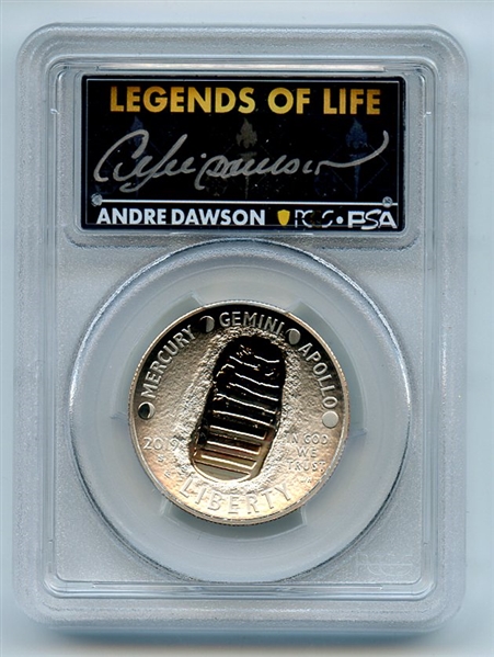 2019 S 50C Apollo 11 Commemorative PCGS PR70DCAM Legends of Life Andre Dawson