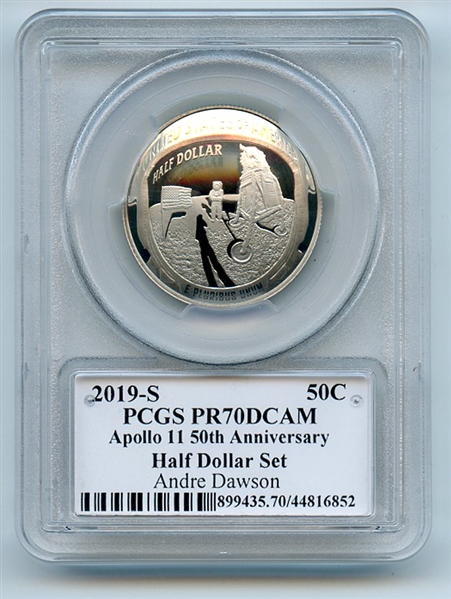 2019 S 50C Apollo 11 Commemorative PCGS PR70DCAM Legends of Life Andre Dawson