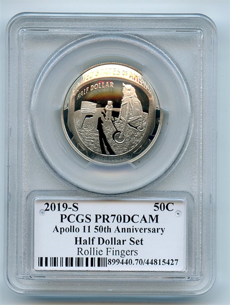 2019 S 50C Apollo 11 Commemorative PCGS PR70DCAM Legends of Life Rollie Fingers