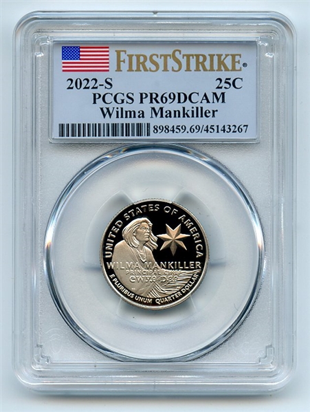 2022 S 25C Clad Wilma Mankiller Quarter PCGS PR69DCAM First Strike