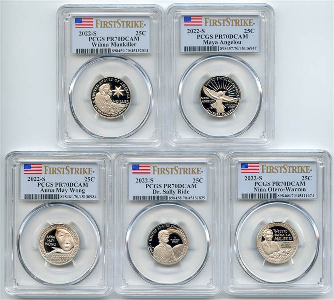 2022 S 25C Clad Womens Quarter Set PCGS PR70DCAM First Strike