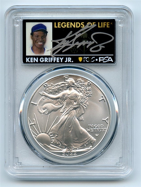 2022 $1 American Silver Eagle 1oz PCGS MS70 FS Legends of Life Ken Griffey Jr