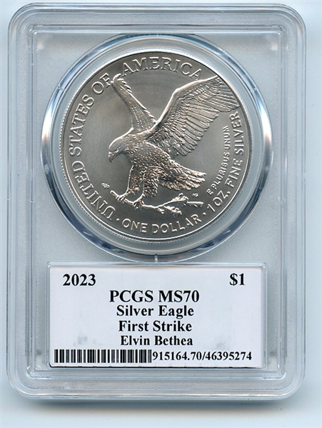 2023 $1 American Silver Eagle 1oz PCGS MS70 FS Legends of Life Elvin Bethea