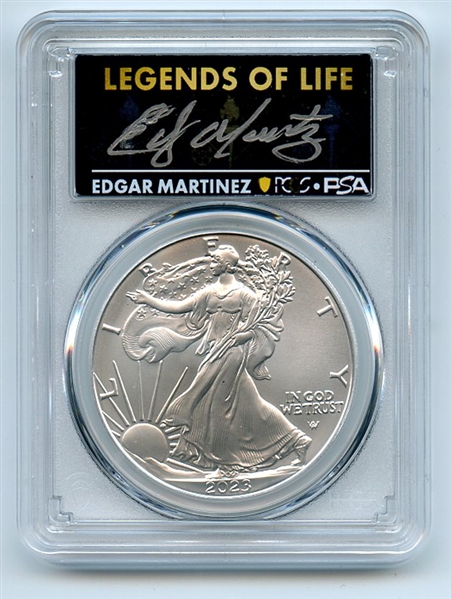 2023 $1 American Silver Eagle 1oz PCGS MS70 FS Legends of Life Edgar Martinez