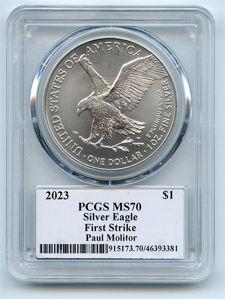 2023 $1 American Silver Eagle 1oz PCGS MS70 FS Legends of Life Paul Molitor