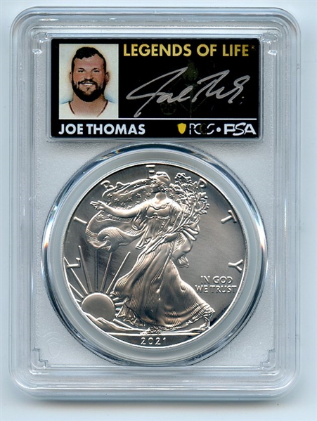 2021 (P) $1 American Silver Eagle EI 1oz PCGS MS70 FDOI Joe Thomas