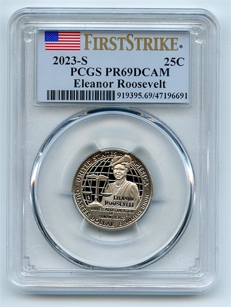 2023 S 25C Clad Eleanor Roosevelt Quarter PCGS PR69DCAM First Strike