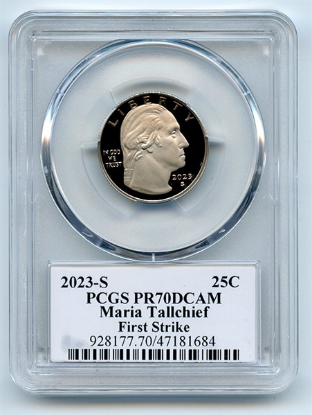 2023 S 25C Clad Maria Tallchief Quarter PCGS PR70DCAM FS Cleveland Arrows