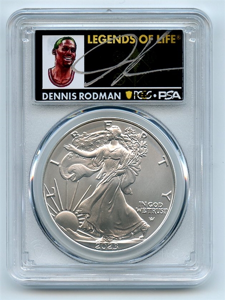 2023 $1 American Silver Eagle 1oz PCGS PSA MS70 FDOI Legends Life Dennis Rodman