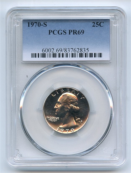 1970 S 25C Washington Quarter PCGS PR69