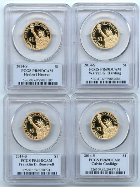 2014 S Presidential Dollar Set PCGS PR69DCAM