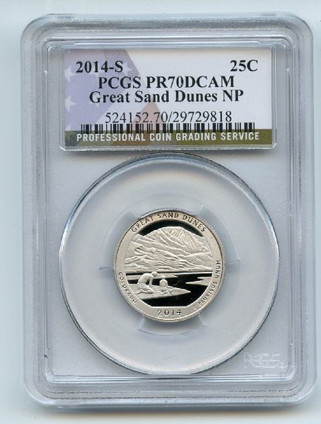 2014 S 25C Clad Great Sand Dunes Quarter PCGS PR70DCAM