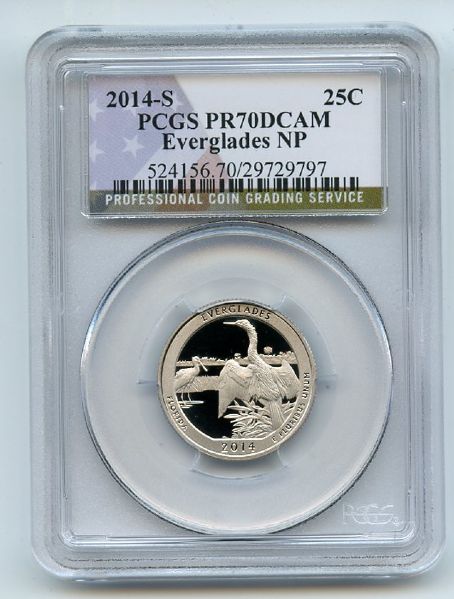 2014 S 25C Clad Everglades Quarter PCGS PR70DCAM