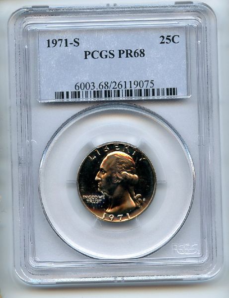 1971 S 25C Washington Quarter PCGS PR68