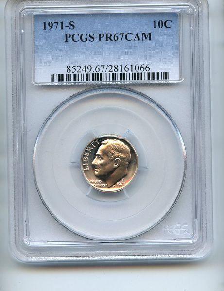 1971 S 10C Roosevelt Dime PCGS PR68CAM