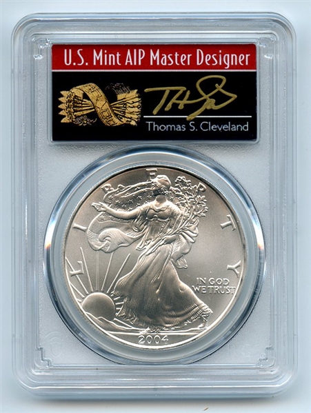 2004 $1 American Silver Eagle 1oz Dollar PCGS MS70 First Strike Cleveland Arrows