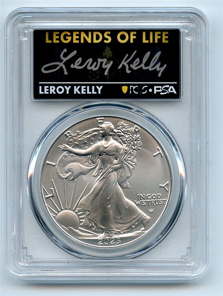 2023 $1 American Silver Eagle 1oz PCGS MS70 FS Legends of Life Leroy Kelly