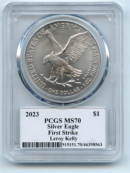 2023 $1 American Silver Eagle 1oz PCGS MS70 FS Legends of Life Leroy Kelly