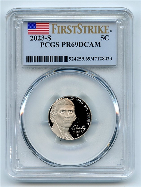 2023 S 5C Jefferson Nickel PCGS PR69DCAM First Strike