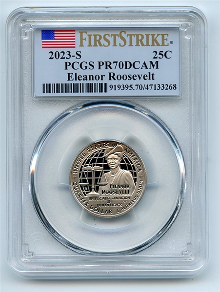 2023 S 25C Clad Eleanor Roosevelt Quarter PCGS PR70DCAM First Strike