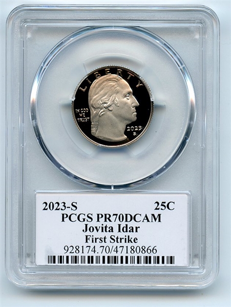 2023 S 25C Clad Jovita Idar Quarter PCGS PR70DCAM First Strike Leonard Buckley